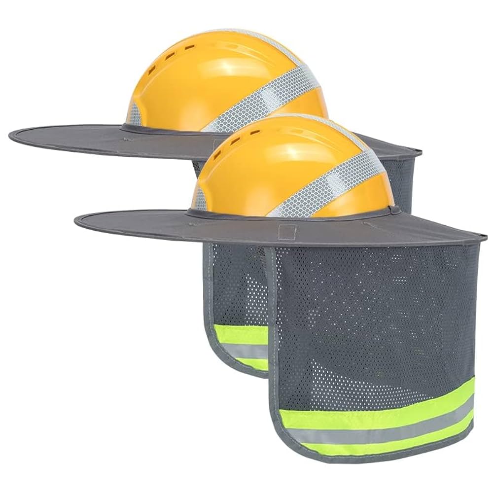 2 Pieces Dark Grey Safety Helmet Sunshade for Outdoor Work